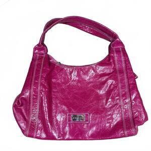 Pink Leather Shoulder Bag Vintage Y2K